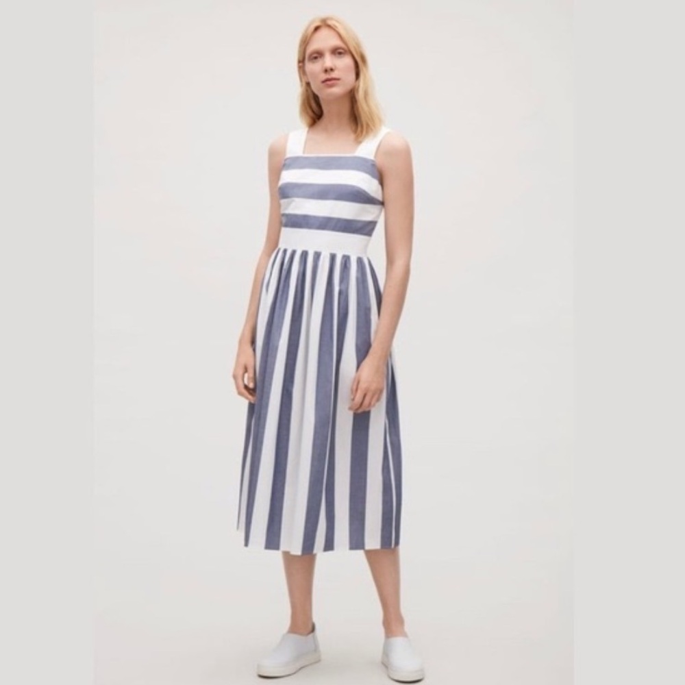 COS blue and white stripe dress